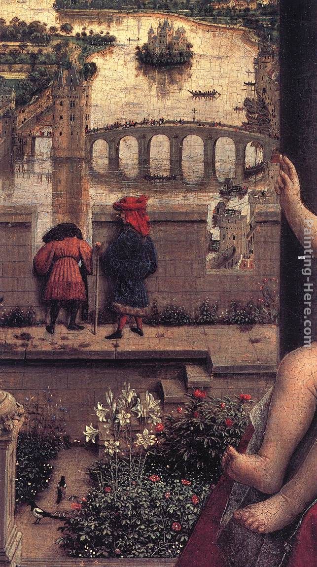 Jan van Eyck The Virgin of Chancellor Rolin [detail 1]